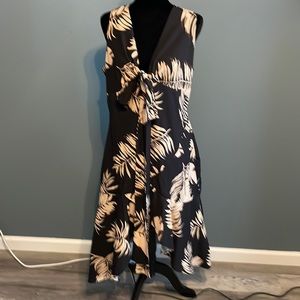 XL chic me summer dress - black tan and brown - zip up